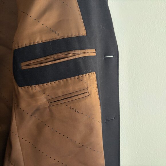 $995 Hugo Boss Navy Wool Cashmere Overcoat/ Top Coat- 40 Medium - Picture 8 of 15